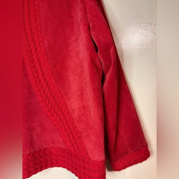 Cold water creek suede red blazer jacket XL leather red holidays Christmas - Picture 7 of 9